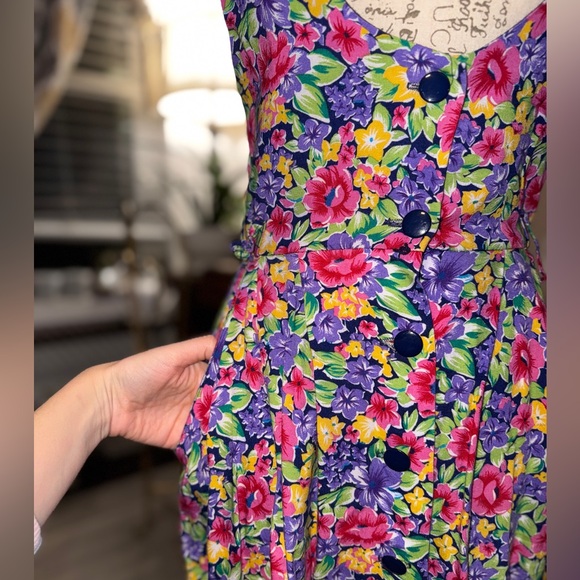 Vintage R.J. Stevens floral button down jumper dress - Picture 10 of 10
